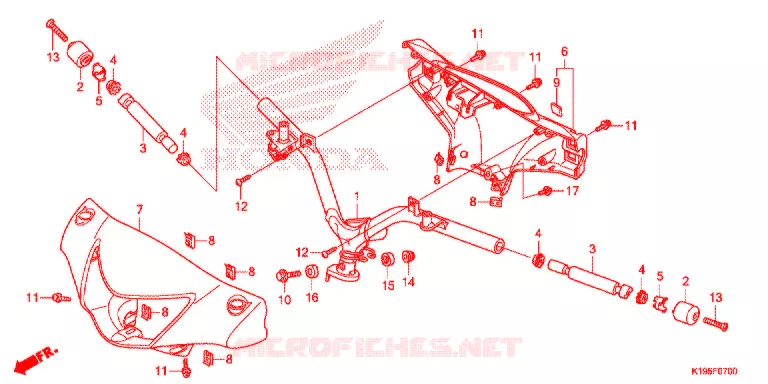 GUIDON - CARENAGE Honda MOTO 100 BIZ 2013  BC100D