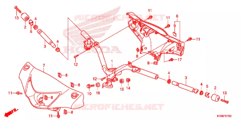 GUIDON - CARENAGE Honda MOTO 100 BIZ 2015  BC100F