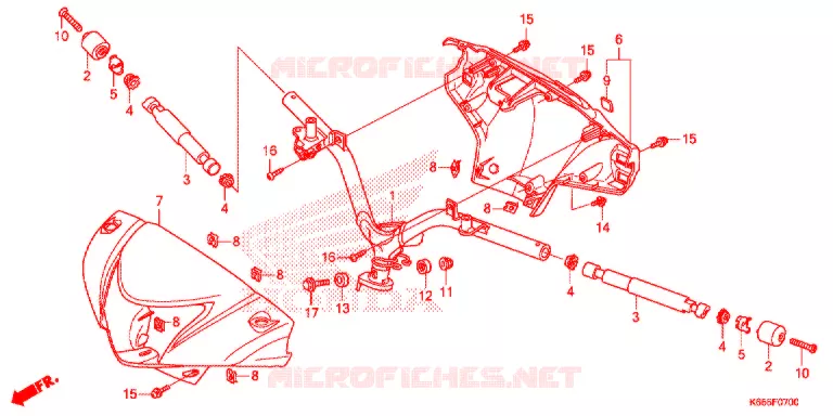 GUIDON - CARENAGE Honda MOTO 110 BIZ 2017  BC110MH