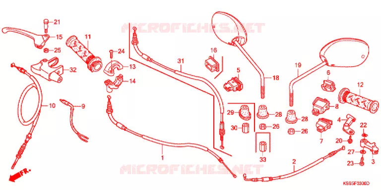 LEVIER DE GUIDON - CABLE - COMMODO Honda MOTO 125 BIZ 2012  BC125C