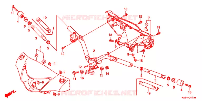GUIDON - CARENAGE Honda MOTO 125 BIZ 2013  BC125MCD
