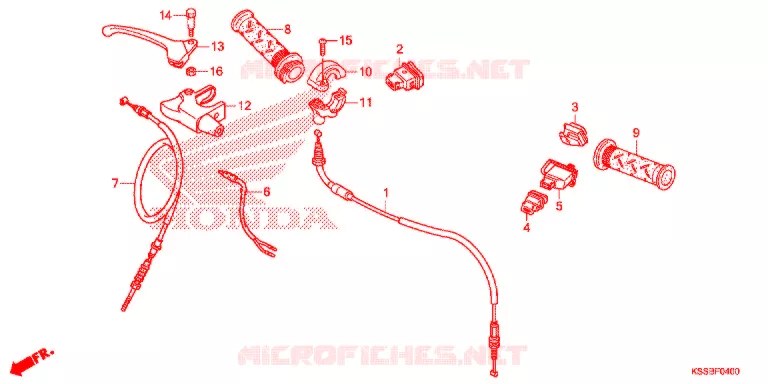 LEVIER DE GUIDON - CABLE - COMMODO Honda MOTO 125 BIZ 2017  BC125MCH
