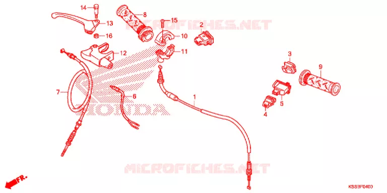 LEVIER DE GUIDON - CABLE - COMMODO Honda MOTO 125 BIZ 2014  BC125ME