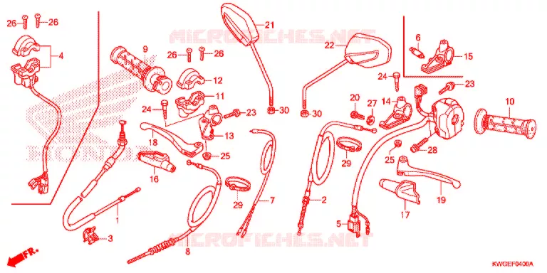LEVIER DE GUIDON - CABLE - COMMODO Honda MOTO 125 CG 2014  CG125ESE