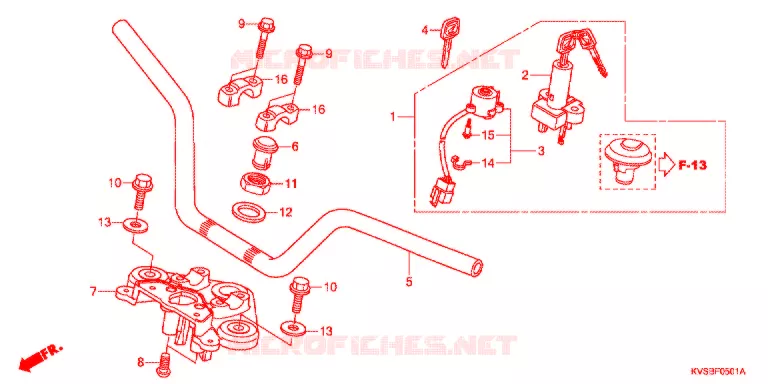 GUIDON - TE DE FOURCHE Honda MOTO 150 CG 2012  CG150ESC