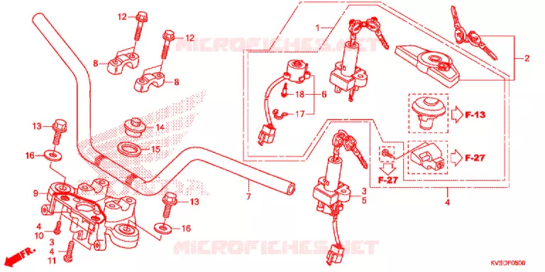 GUIDON - TE DE FOURCHE Honda MOTO 150 CG 2013  CG150ESDD_3BR