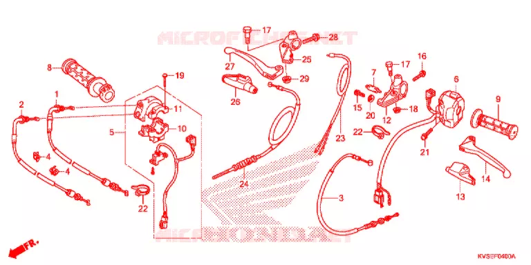 LEVIER DE GUIDON - CABLE - COMMODO Honda MOTO 150 CG 2014  CG150EXE