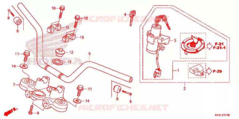 GUIDON - TE DE FOURCHE Honda MOTO 160 CG 2021  CG160ESDL
