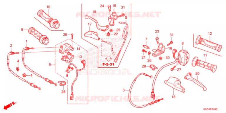 LEVIER DE GUIDON - CABLE - COMMODO Honda MOTO 160 CG 2021  CG160EXN