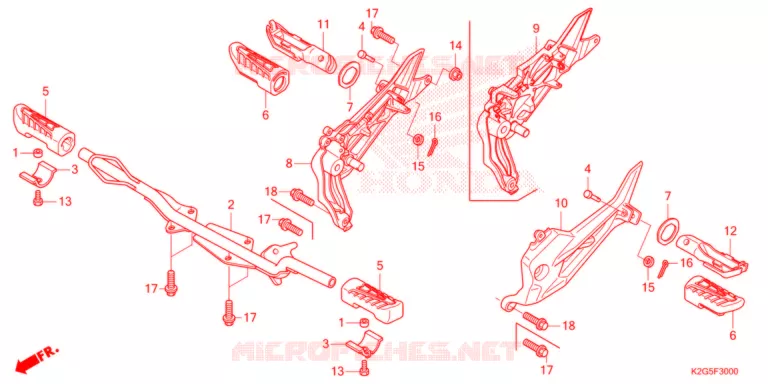 REPOSE PIED Honda MOTO 160 CG 2023  CG160EXN