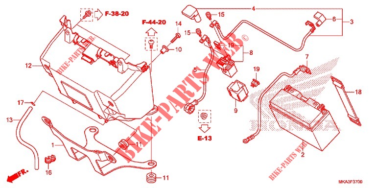 BATTERIE pour Honda NC 750 X ABS de 2016
