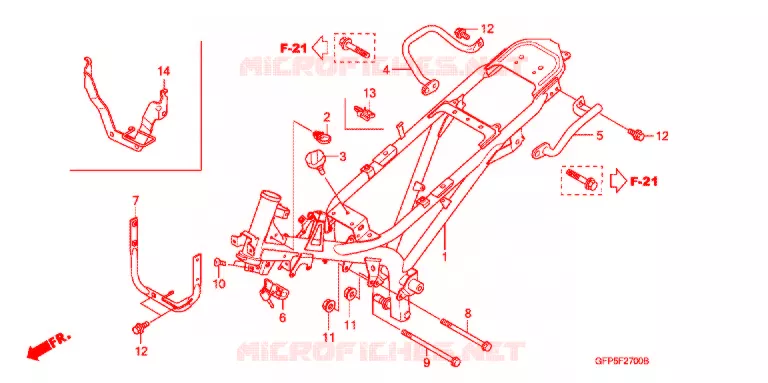 CADRE Honda MOTO 100 POP 2009  RF1009