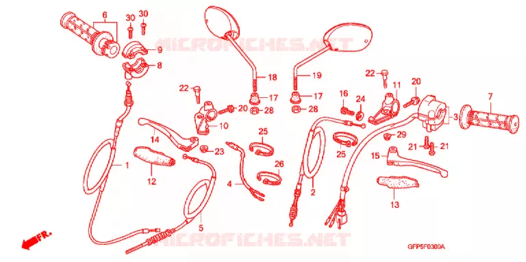 LEVIER DE GUIDON - CABLE - COMMODO Honda MOTO 100 POP 2009  RF1009