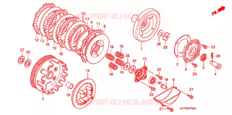 EMBRAYAGE Honda MOTO 100 POP 2012  RF100C