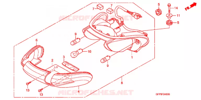 FEUX ARRIERE Honda MOTO 100 POP 2012  RF100C
