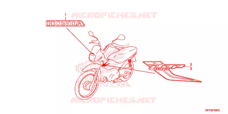 AUTOCOLLANTS Honda MOTO 100 POP 2015  RF100F