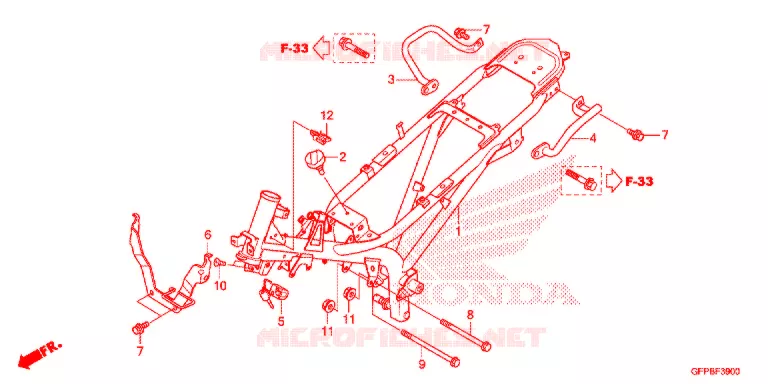 CADRE Honda MOTO 100 POP 2015  RF100F