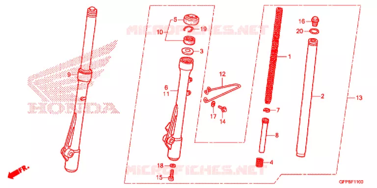 FOURCHE Honda MOTO 100 POP 2015  RF100F