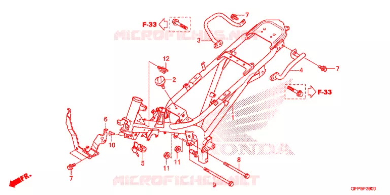 CADRE Honda MOTO 100 POP 2015  RF100F