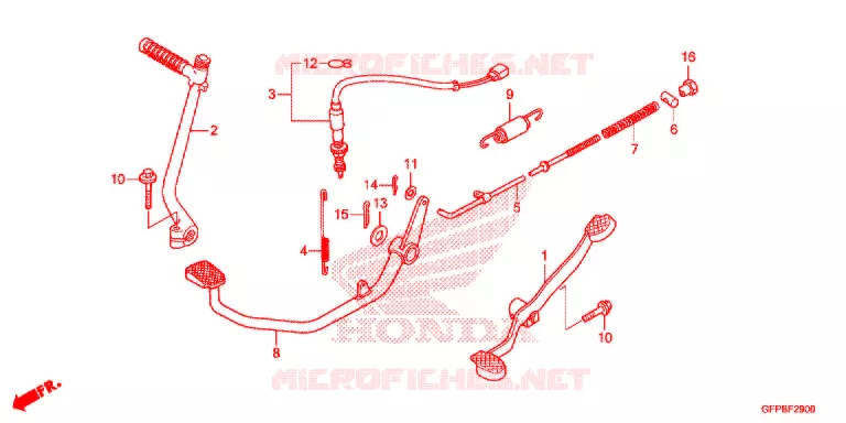 PEDALE - KICK Honda MOTO 100 POP 2015  RF100F