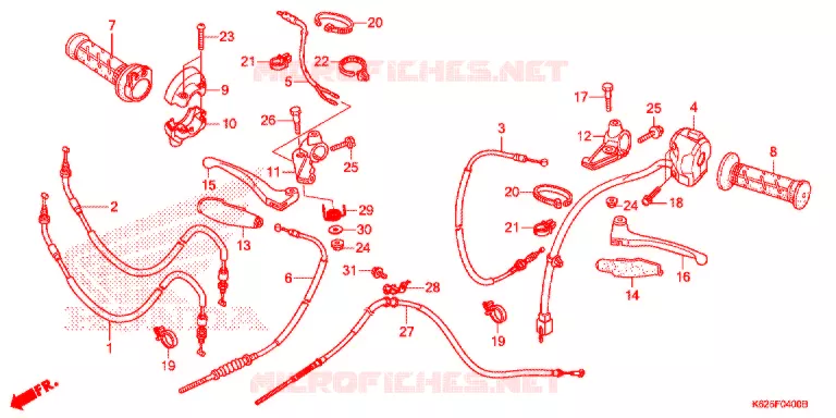 LEVIER DE GUIDON - CABLE - COMMODO Honda MOTO 110 POP 2023  RF110K