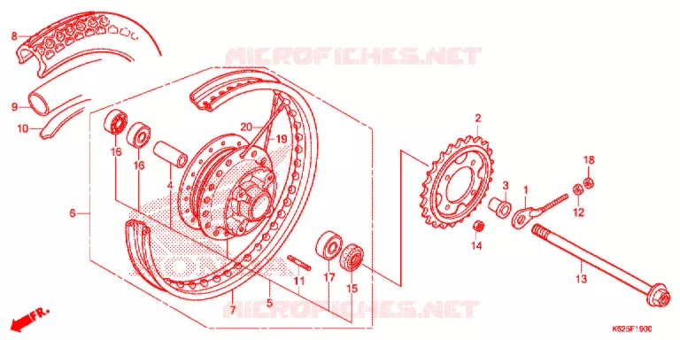 ROUE ARRIERE Honda MOTO 110 POP 2021  RF110K