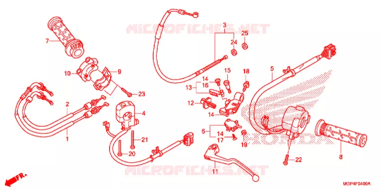 LEVIER DE GUIDON - CABLE - COMMODO Honda MOTO 1000 CBR 2012  CBR1000RRC
