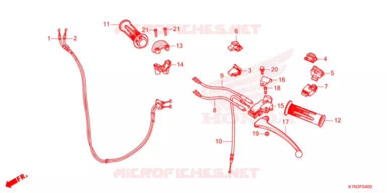 LEVIER DE GUIDON - CABLE - COMMODO Honda SCOOTER 125 SH 2021  FSH125M