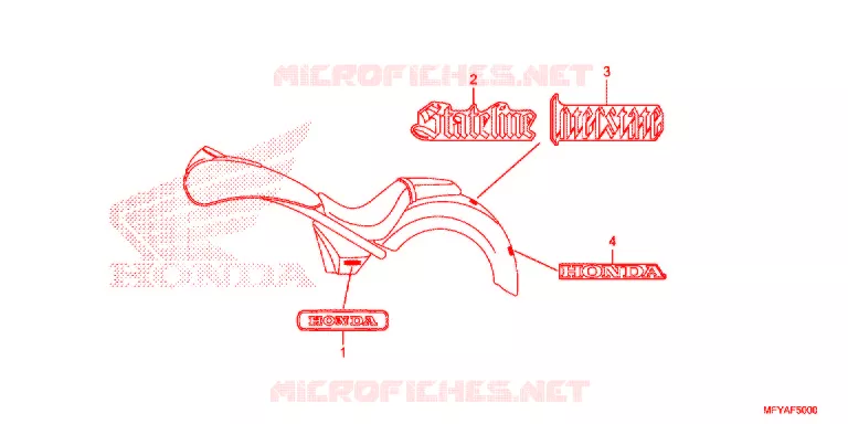 AUTOCOLLANTS Honda MOTO 1300 VT 2012  VT1300CRAC