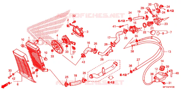 RADIATEUR Honda MOTO 1300 VT 2012  VT1300CRAC