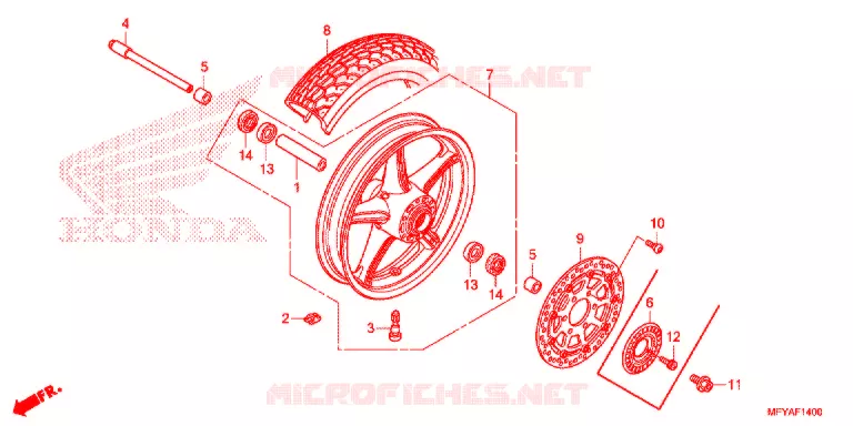 ROUE AVANT Honda MOTO 1300 VT 2012  VT1300CRAC