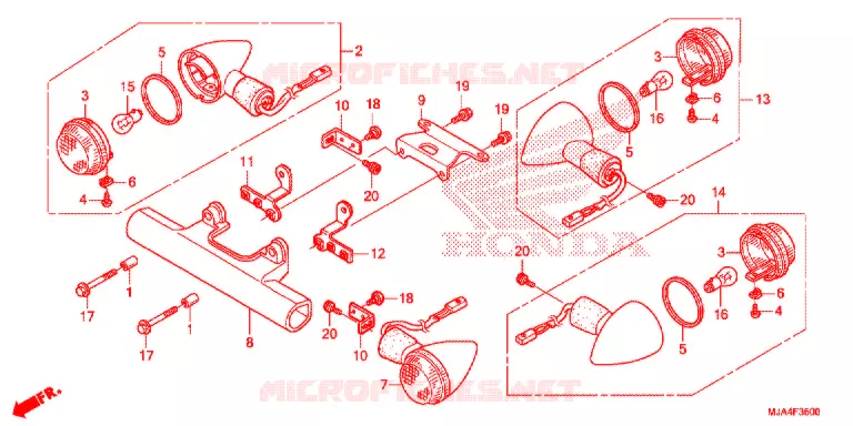 CLIGNOTANT Honda MOTO 750 SHADOW 2012  VT750C2BC-A