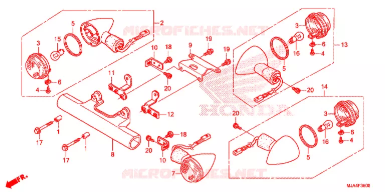 CLIGNOTANT Honda MOTO 750 SHADOW 2012  VT750CAC