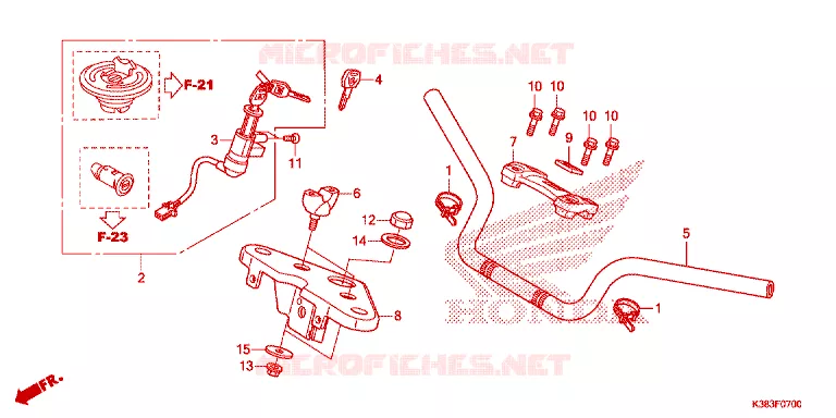GUIDON - TE DE FOURCHE Honda MOTO 160 CBF 2021  CBF160M