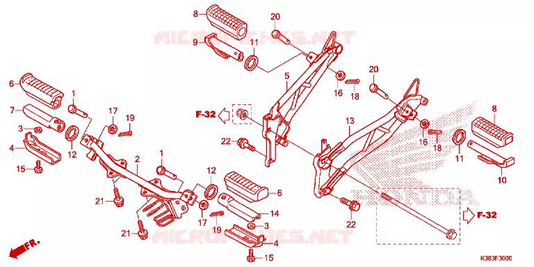 REPOSE PIED Honda MOTO 160 CBF 2021  CBF160M