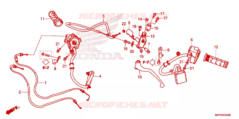 LEVIER DE GUIDON - CABLE - COMMODO Honda MOTO 500 CBR 2022  CBR500RAN