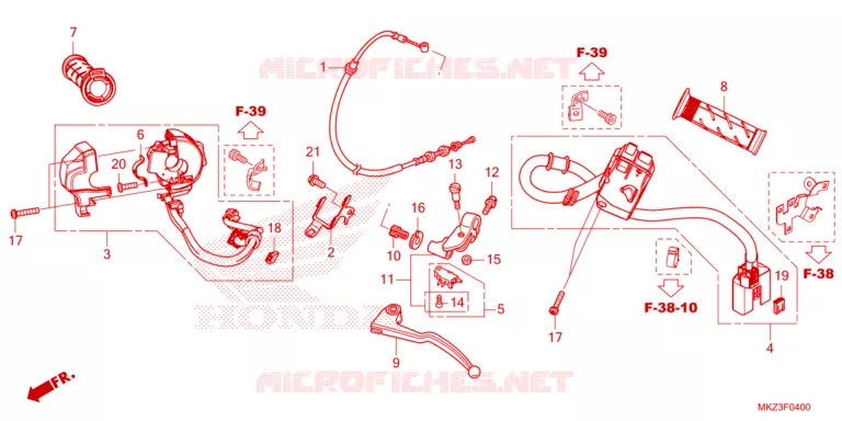 LEVIER DE GUIDON - CABLE - COMMODO Honda MOTO 600 CBR 2021  CBR600R3M
