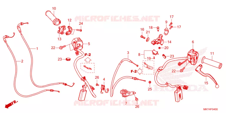 LEVIER DE GUIDON - CABLE - COMMODO Honda MOTO 650 CB 2023  CB650RAP