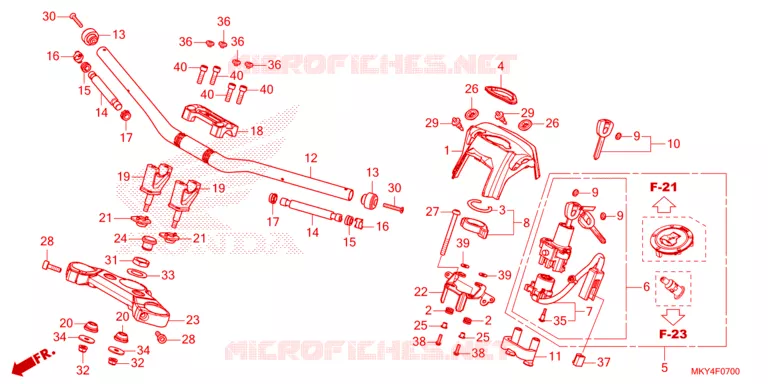 GUIDON - TE DE FOURCHE Honda MOTO 650 CB 2023  CB650RAP