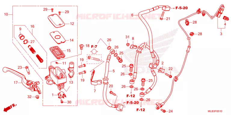 MAITRE CYLINDRE DE FREIN AVANT Honda MOTO 750 HORNET 2023  CB750AP