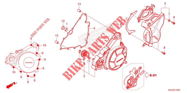 COUVERCLE DE GENERATRICE/PANNEAU ARRIERE GAUCHE pour Honda HORNET 750 R 35KW de 2023
