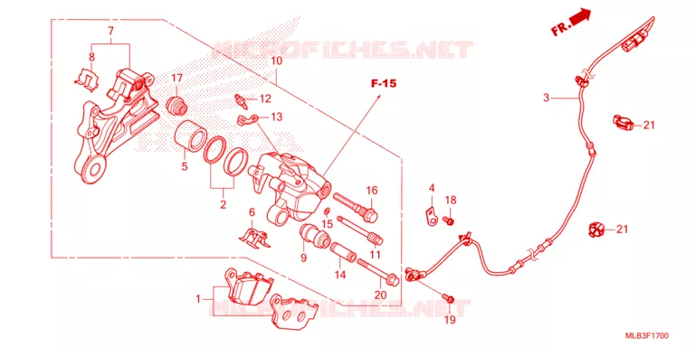 ETRIER DE FREIN ARRIERE Honda MOTO 750 HORNET 2024  CB750AP