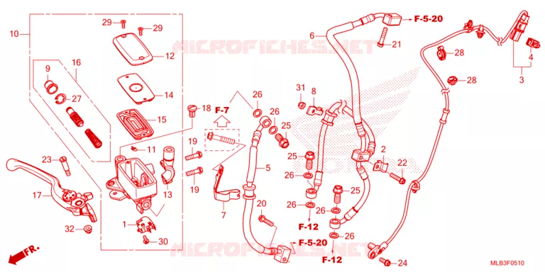 MAITRE CYLINDRE DE FREIN AVANT Honda MOTO 750 HORNET 2023  CB750AP