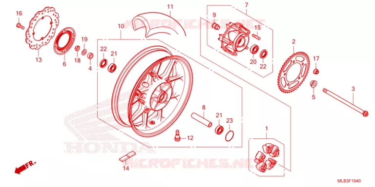 ROUE ARRIERE Honda MOTO 750 HORNET 2023  CB750AP