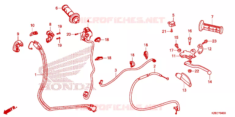 LEVIER DE GUIDON - CABLE - COMMODO Honda MOTO 125 CRF 2024  CRF125FBP