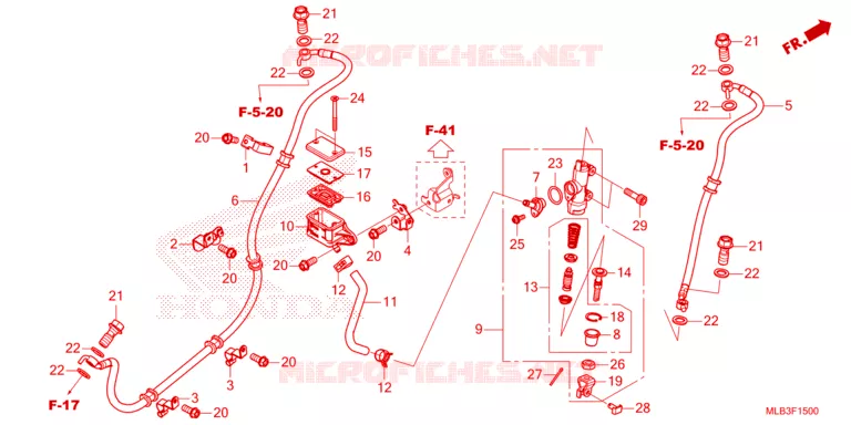 MAITRE CYLINDRE DE FREIN ARRIERE Honda MOTO 750 HORNET 2023  CB750AP