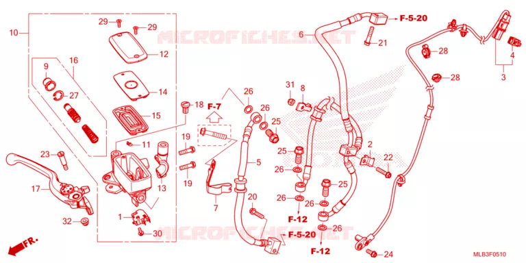 MAITRE CYLINDRE DE FREIN AVANT Honda MOTO 750 HORNET 2023  CB750AP