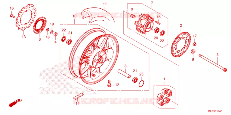 ROUE ARRIERE Honda MOTO 750 HORNET 2024  CB750AP