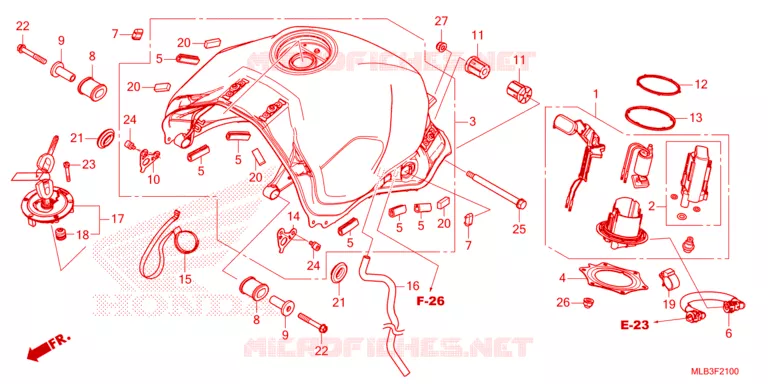 RESERVOIR A CARBURANT - POMPE A ESSENCE Honda MOTO 750 HORNET 2023  CB750AP