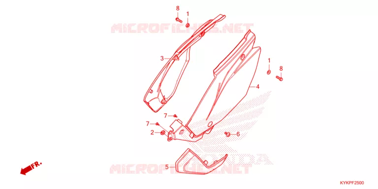 COUVERCLES LATERAUX Honda MOTO 110 CRF 2023  CRF110FP